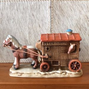 Vtg Colonial Village Veterinarian Wagon & Horse Lefton Christmas